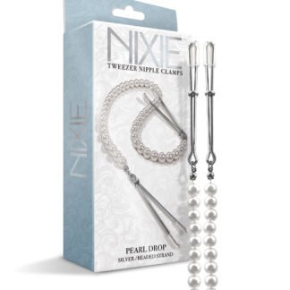Nixie Pearl Drop Tweezer Nipple Clamps - Silver