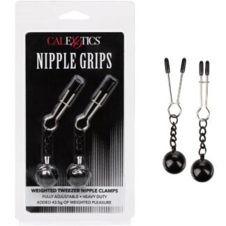 Nipple Grips Weighted Tweezer Nipple Clamps  -Silver