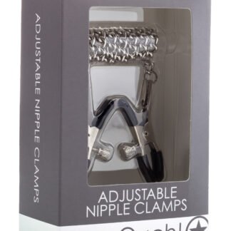 Shots Ouch Adjustable Nipple Clamps w/Chain - Metal