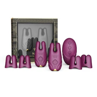 Zalo Nave Vibrating Nipple Clamps - Velvet Purple