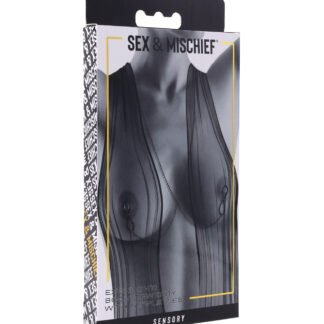 Sex & Mischief Ex's & Oh's Body Jewelry w/Nipple Ties - Black